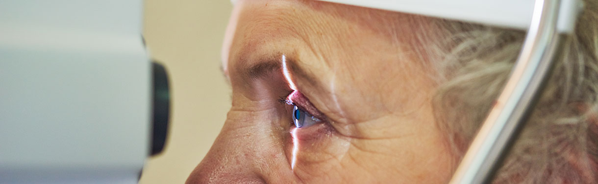 elderly woman testing vision